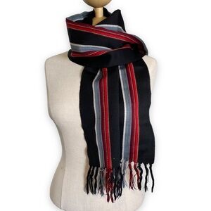 Black & Red Stripe Slimline Scarf